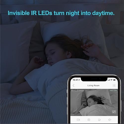 Miniatura 3 de woomo Cámara de seguridad para interiores, monitor de bebé WI-FI de 2.4 G  cámara para mascotas con aplicación de teléfono, reconocimiento de IA,