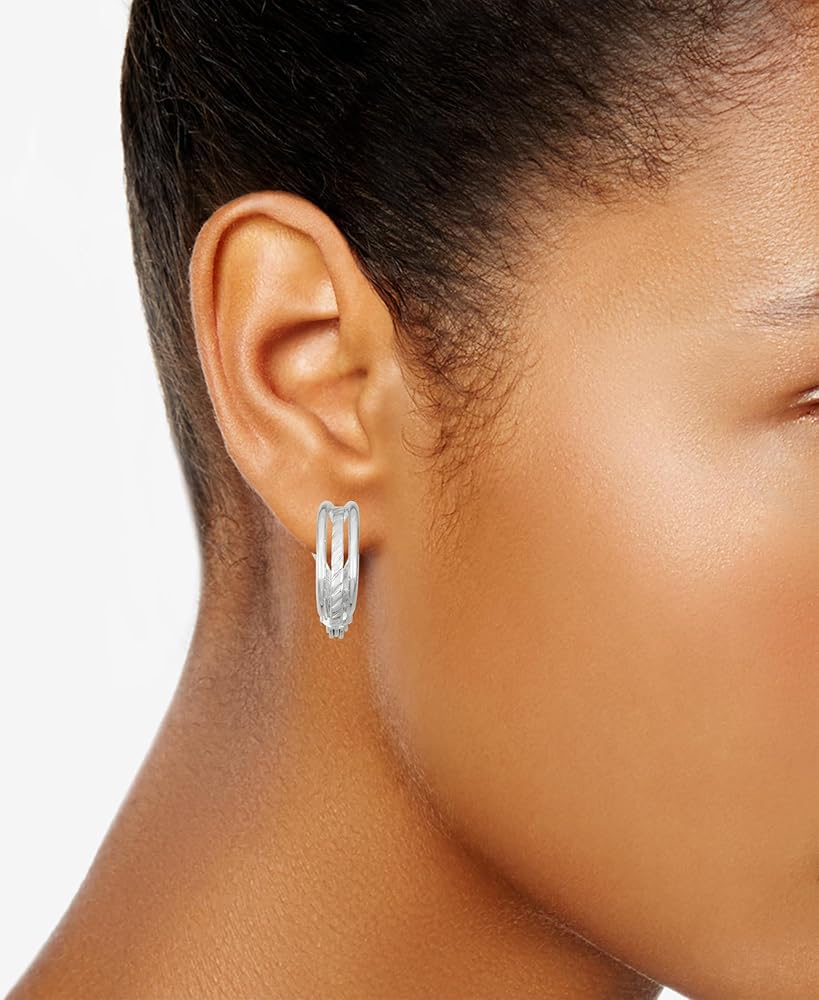 Amazon.com: Napier Silver C-hoop clip on earrings featuring