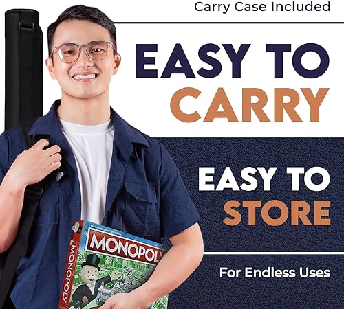 Miniatura 6 de Tapete de juego de mesa de 42 x 66 pulgadas, tapete Mahjong para mesa con bolsa de transporte, tapete de juego de neopreno antideslizante, cubierta