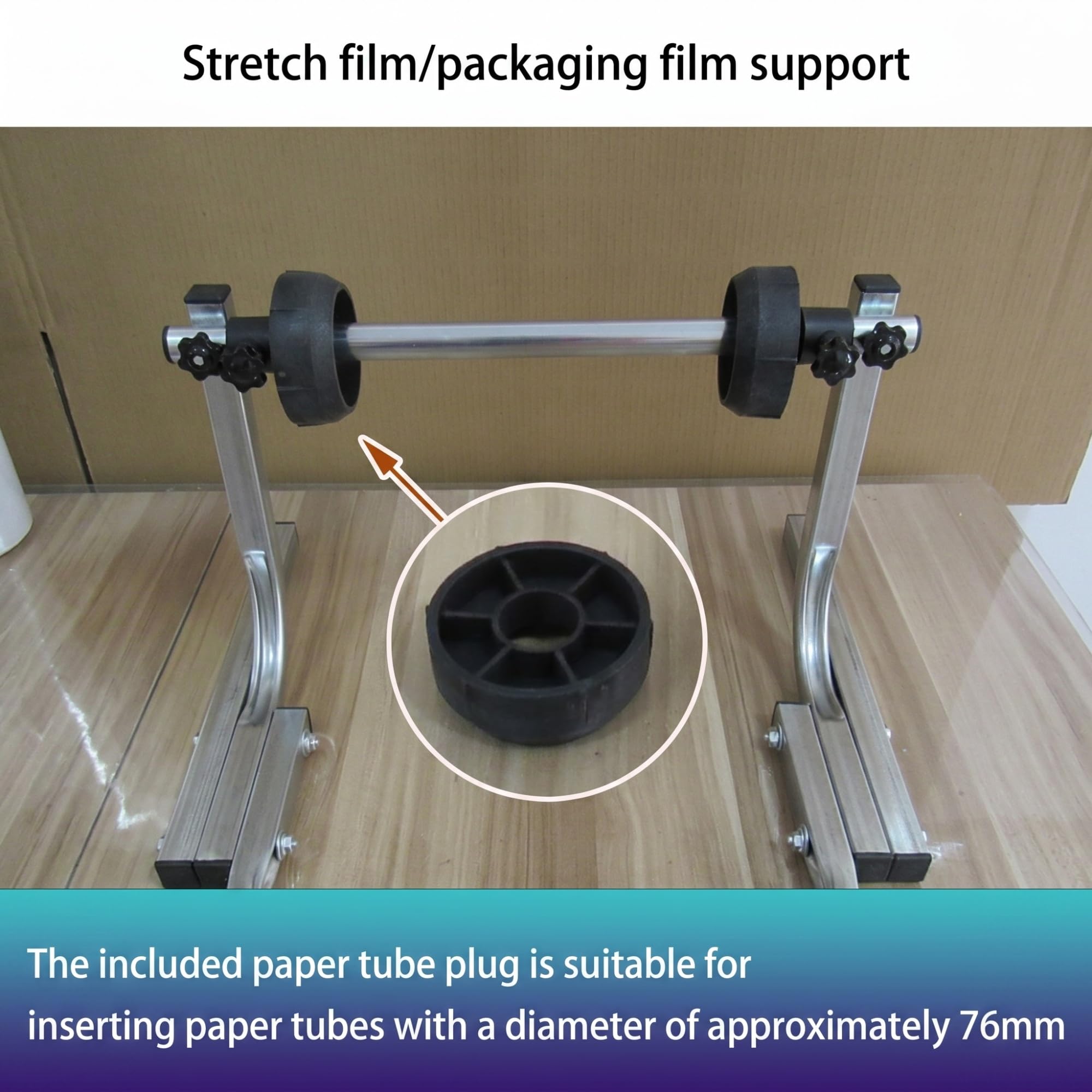 Ständer für Luftpolsterfolienrollen, manuelles Gestell für Stretchfolie, Halterung für Dämmmaterial, einfacher Rollenwechsel für Verpackungsarbeiten (20 cm)
