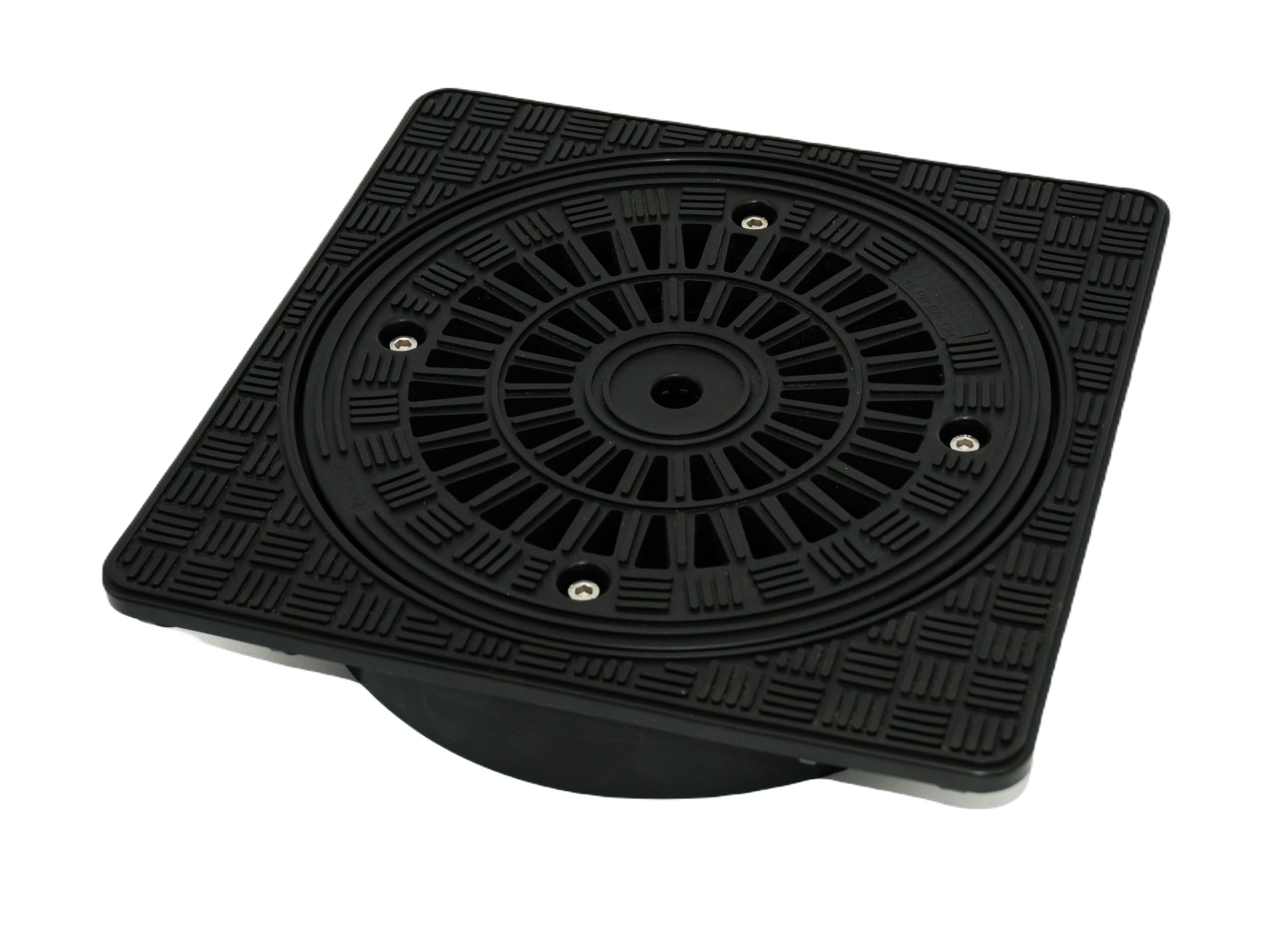 Schachtabdeckung Schachtdeckel Kanaldeckel Deckel Kunststoff Rund und quadratisch Ø DN315 Schwarz PP Abflusssteigrohr Rohr Zisternendeckel (Abdeckung quadratisch mit Lüftungsöffnungen)