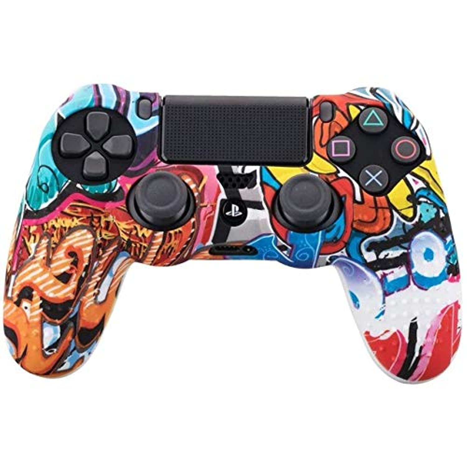 SKEIDO Gamepads Camouflage Case Graffiti Studded Dots Silicone Rubber Gel Skin for Sony PS4 Slim/Pro Controller Cover Case for Dualshock4 Cartoon game