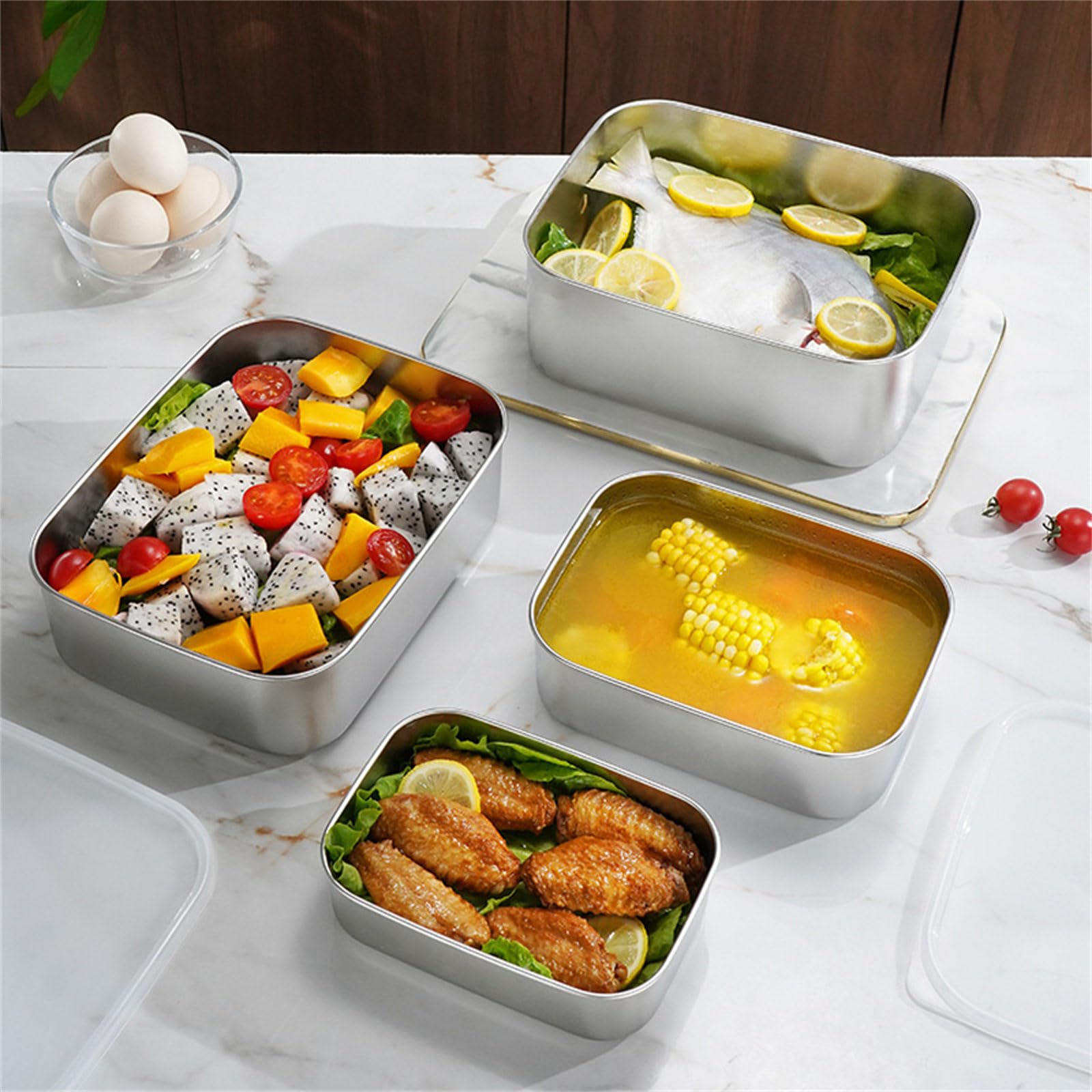 Lunch Box in Acciaio Inossidabile Isolato con Coperchio, Pratico e Pratico, con Funzione di Riscaldamento per Studenti e Professionisti (1800 ml)