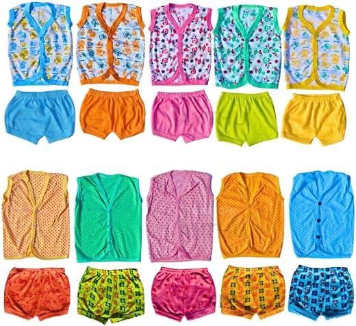 AYTHU Baby Clothing 0 To 6 Months Soft Cotton Jhabla Set Combo (Pack Of 10) Kids Dress Suitable |Trendy And Casual Clothe...