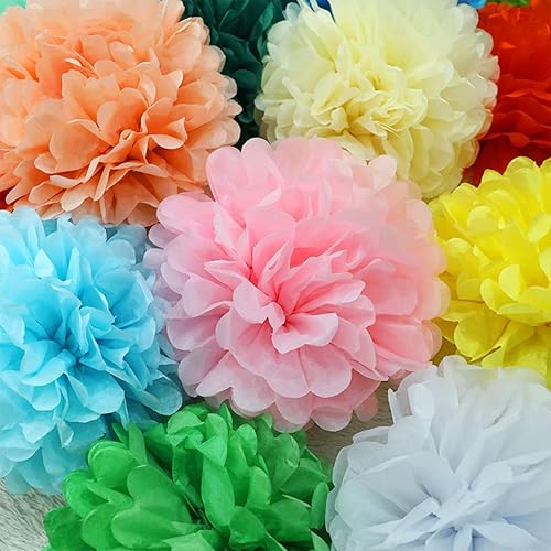 Miniatura 4 de XIKSXITN 12 pompones de papel de seda dorado morado para colgar, pompones de papel para decoración de fiestas (10 y 12 pulgadas)