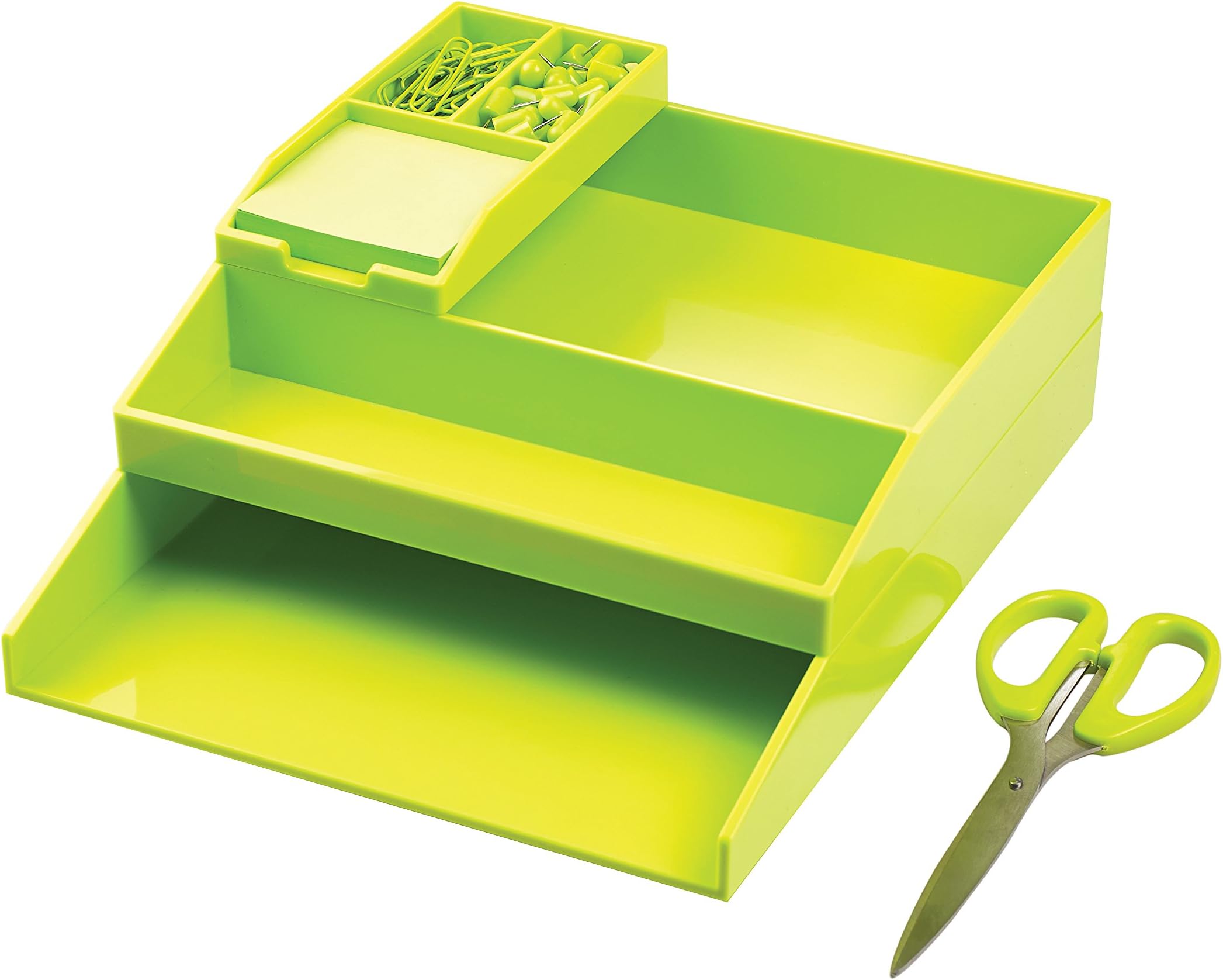 Avery ColorStak Self-Stackable Office Set, 3 Trays and Accessories, 260 x 55 x 320 mm - Green