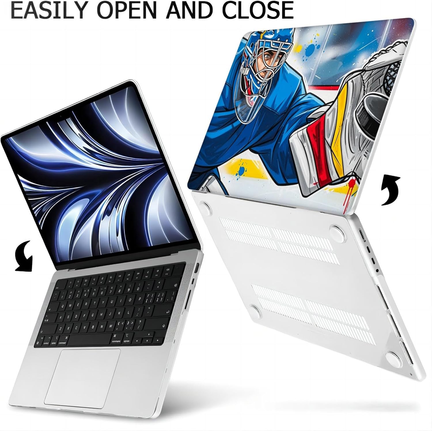 Compatible with MacBook Neo 13-inch, Hard Shell Case with Keyboard Cover and Screen Protector (A3404 A18 Pro chip, 2026 Release) - Hockey Player MC23072