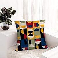 Vista 4 de Juego de 4 fundas de almohada modernas de mediados de siglo de 18 x 18 pulgadas, fundas de almohada retro para sofá, cama, sofá, silla, decoración