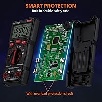 Vista 6 de Proster Multímetro digital de 6000 cuentas - TRMS Rango automático multiprobador, detector NCV Voltaje CA/CC Corriente Temperatura Multímetro