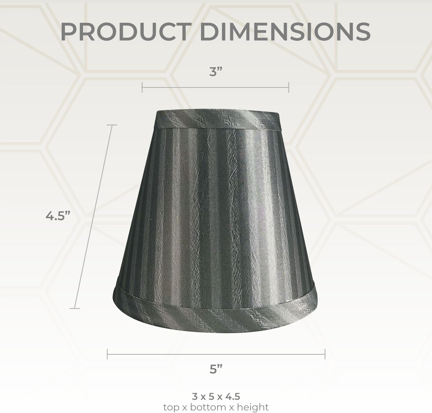 Royal Designs CS-1009-5-SIL/ST-6 Clip On Empire Chandelier Lamp Shade, 3" x 5" x 4.5", Silver Stripe, Set of 6 image 2