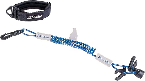 Kwik Tek ULTIMATE LANYARD, Blue/Silver, for PWCs, One Size (UL-3)