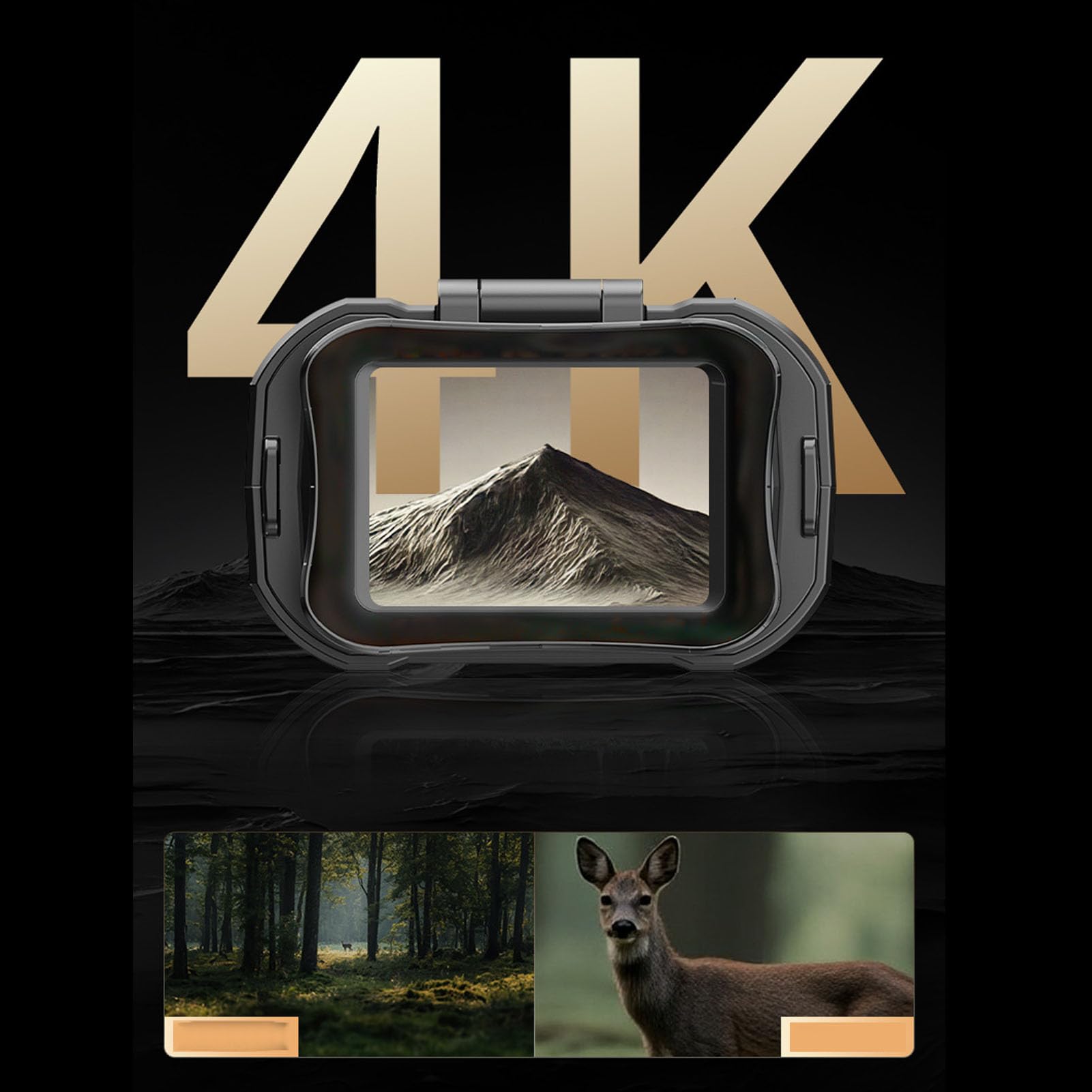 Elprico Binoculaires Numériques 4K, 64MP 28X Zoom Digital Camera Binoculars Vidéo Binoculaires avec WiFi pour L'observation des Oiseaux