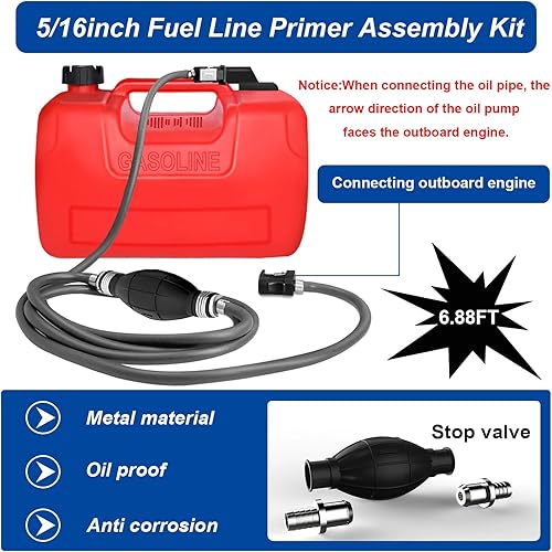 Miniatura 2 de Tnisesm Línea de combustible para barco, línea de combustible fuera de borda, línea de combustible marino, línea de combustible para barco con