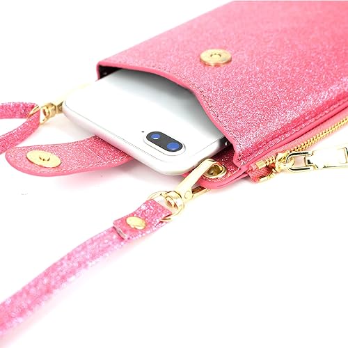 Miniatura 5 de Bolso cruzado para teléfono celular para mujer, pequeño bolso de hombro de cuero ligero, bolso de mano, tarjetero, cartera con cordón, bolsa para