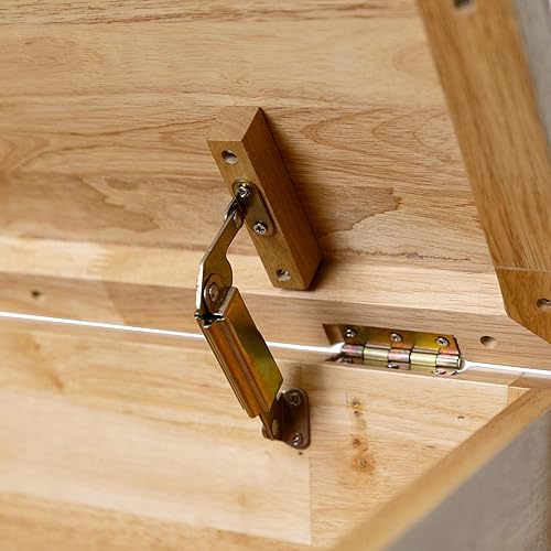 Miniatura 77 de eHemco Baúl de almacenamiento de mimbre de jacinto de agua resistente con marco de metal, 30 x 17.5 x 17.5 pulgadas, lavado marrón claro