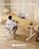 TRIUMPHKEY Bureau Assis Debout Électrique 200×80 cm, Ergonomie, Beige - 6