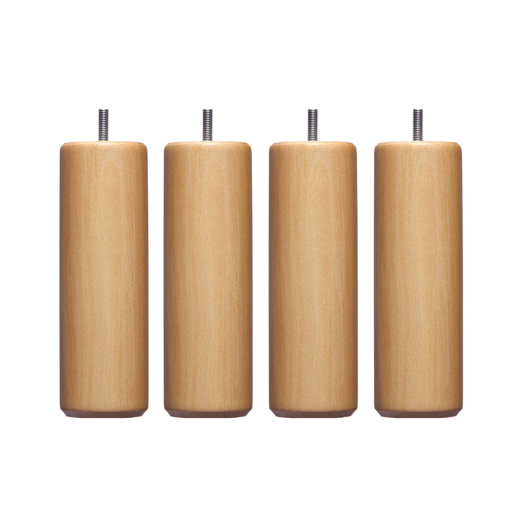 Someo 4 Pieds cylindriques Bois Naturel 30 cm
