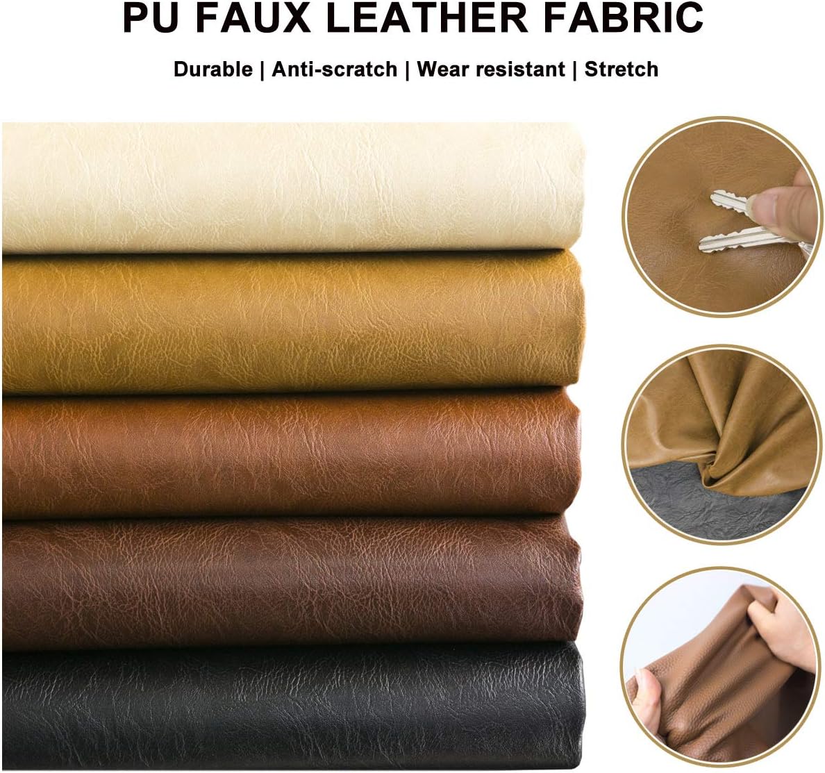 NAKAN Faux Leather Fabric Vintage Texture 140x100cm 55''x39'' PU Leatherette Upholstery Fabric for Sofa Chair Furnishing, DIY Crafts Handbags 1mm Thickness(Color:26 Coral red)