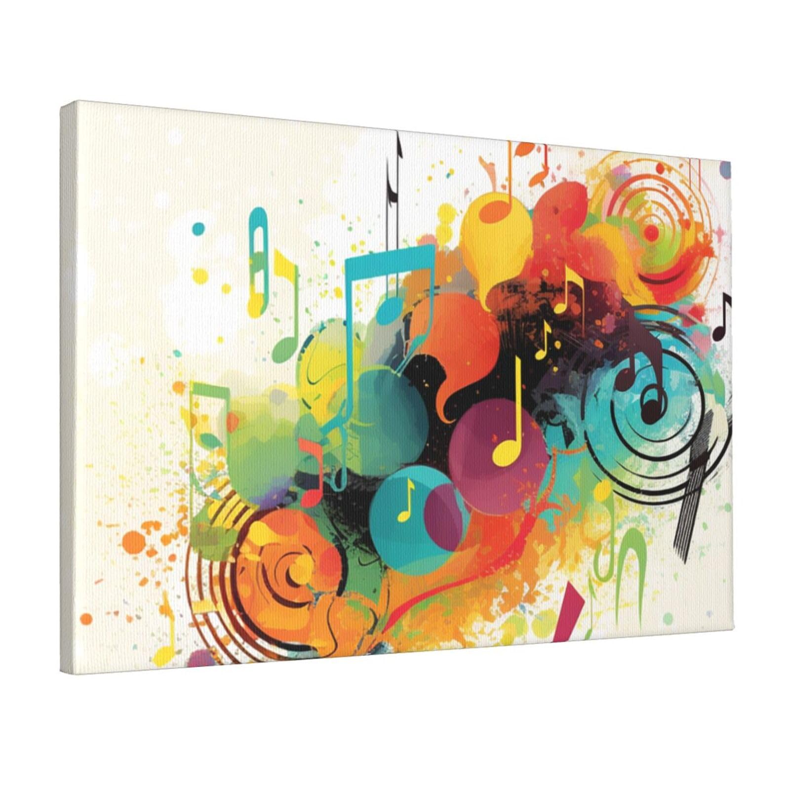 KLOPH Abstract Music Themed Canvas Wall Art for Living Room 12"x18" Modern Artwork Painting for Bathroom Hanging Canvas Prints Aesthetic Wallart for Bedroom Kitchen Office Wall Decor
