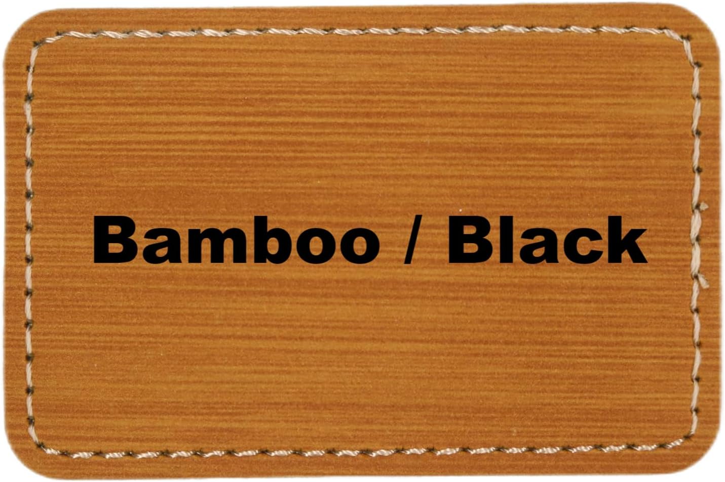 3"" x2 Rectangle Blank Laserable Leatherette Hat Patches with Adhesive Faux Leather Patches for Hats Custom Fabric Repair Sew Laser Supplies (Bamboo/Black, 25)