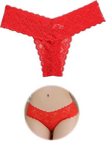Sexy Lace Thong for Women Seamless Low Rise G String Soft Stretchy French Knickers T-Back Bikini Underwear