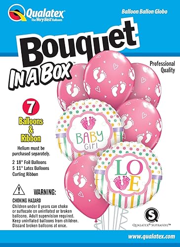 Miniatura 7 de Qualatex Caja de 7 piezas ramo de globos, fiesta de cumpleaños