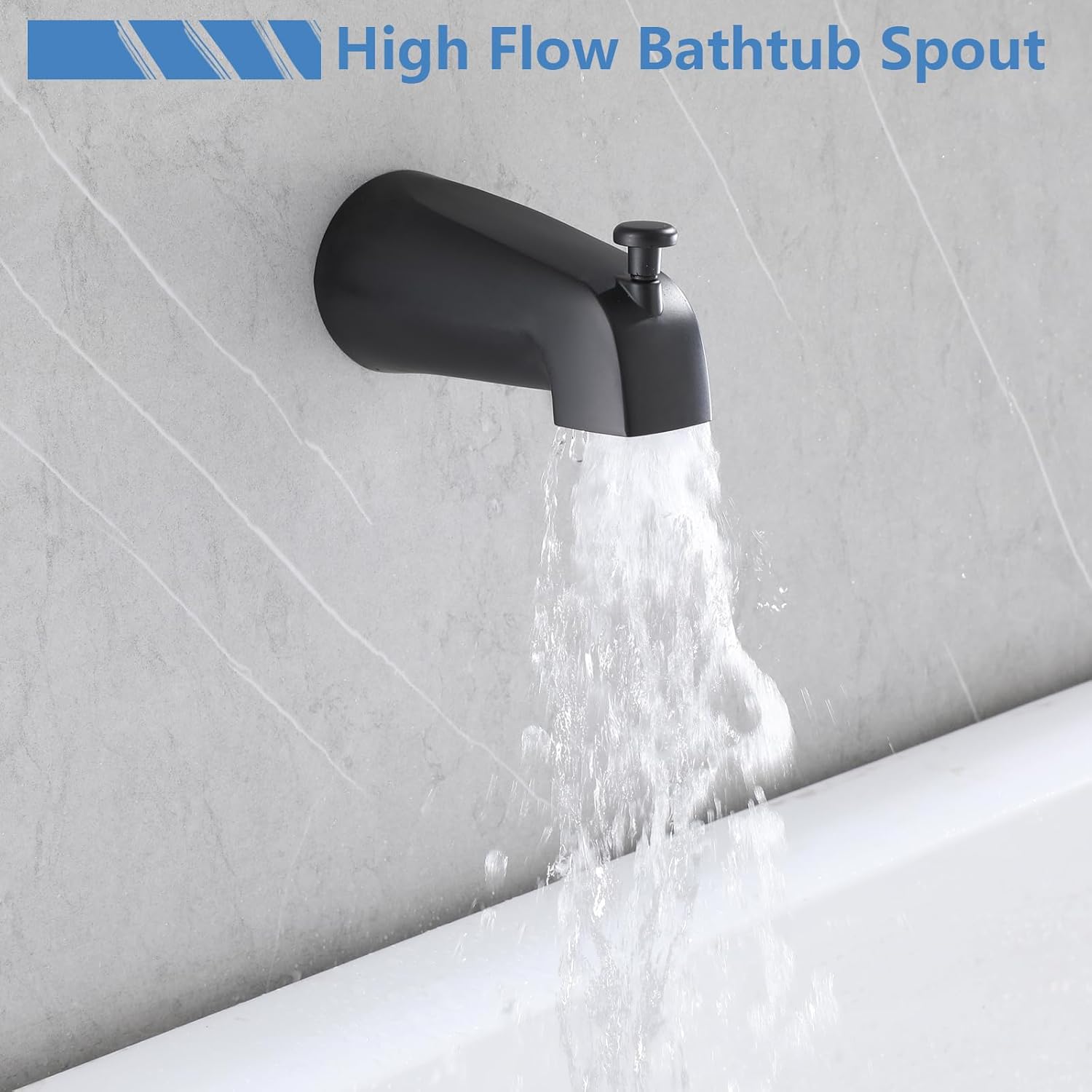 2 Handles Shower Faucet Set with Tub Spout Bathtub Shower Faucet Combo Set Shower System Complete Tub and Shower Trim Kit Wall Mounted Shower Fixtures Matte Black - Image 6