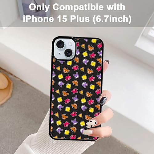 Miniatura 7 de Funda protectora para iPhone 15 Plus, funda protectora de TPU a prueba de golpes con diseño de oso de dibujos animados y Foxy de FNAF Five Nights,