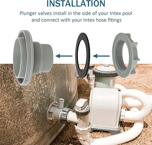 Miniatura 6 de Kit de conector de filtro roscado para piscina, para Intex sobre el suelo manguera de piscina pieza de repuesto 10744 10256 10255, incluye conector