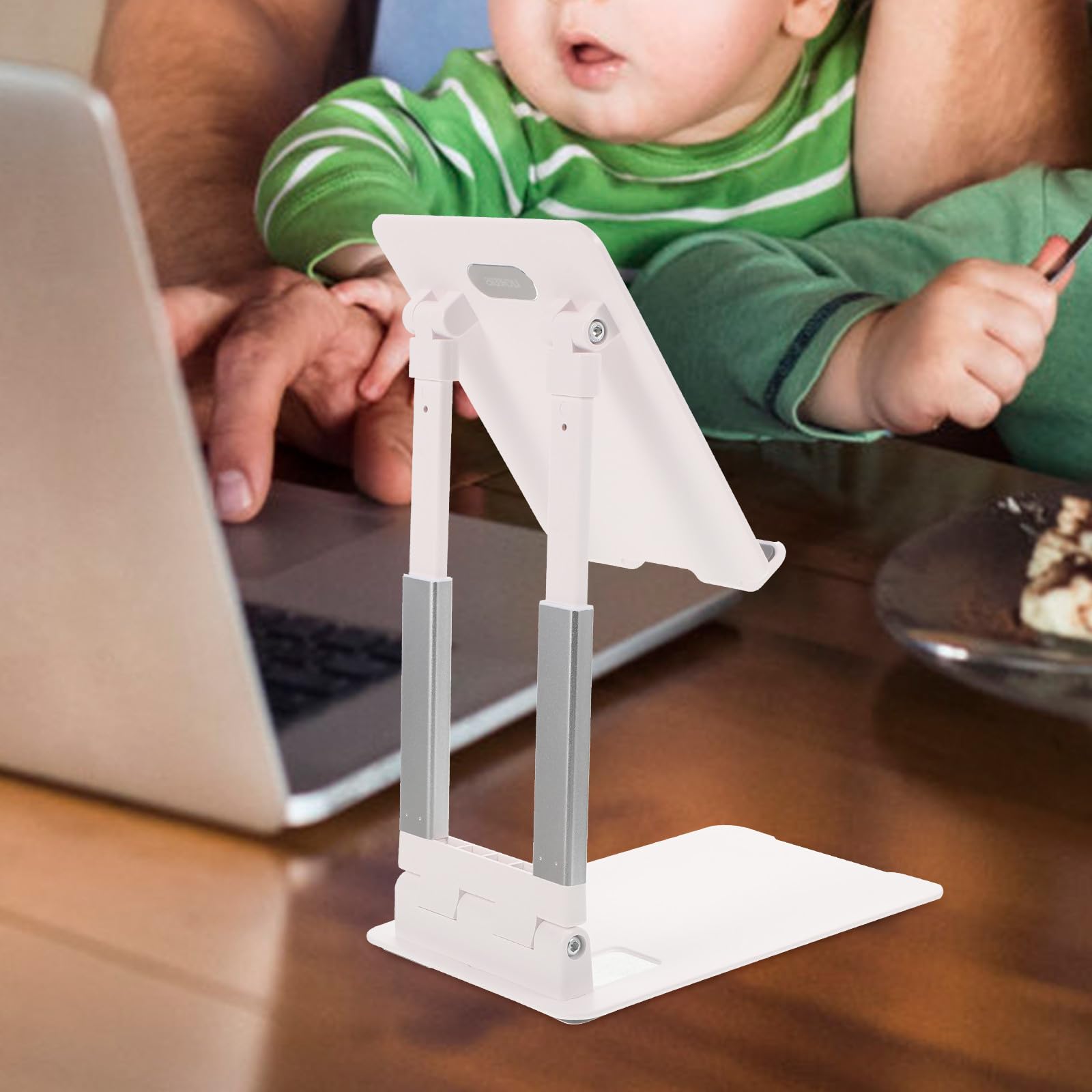 COLLBATH Soporte Metálico Ajustable para Tablet Base Antideslizante Soporte De Mesa Multiángulo para Oficina Hogar y Dormitorio