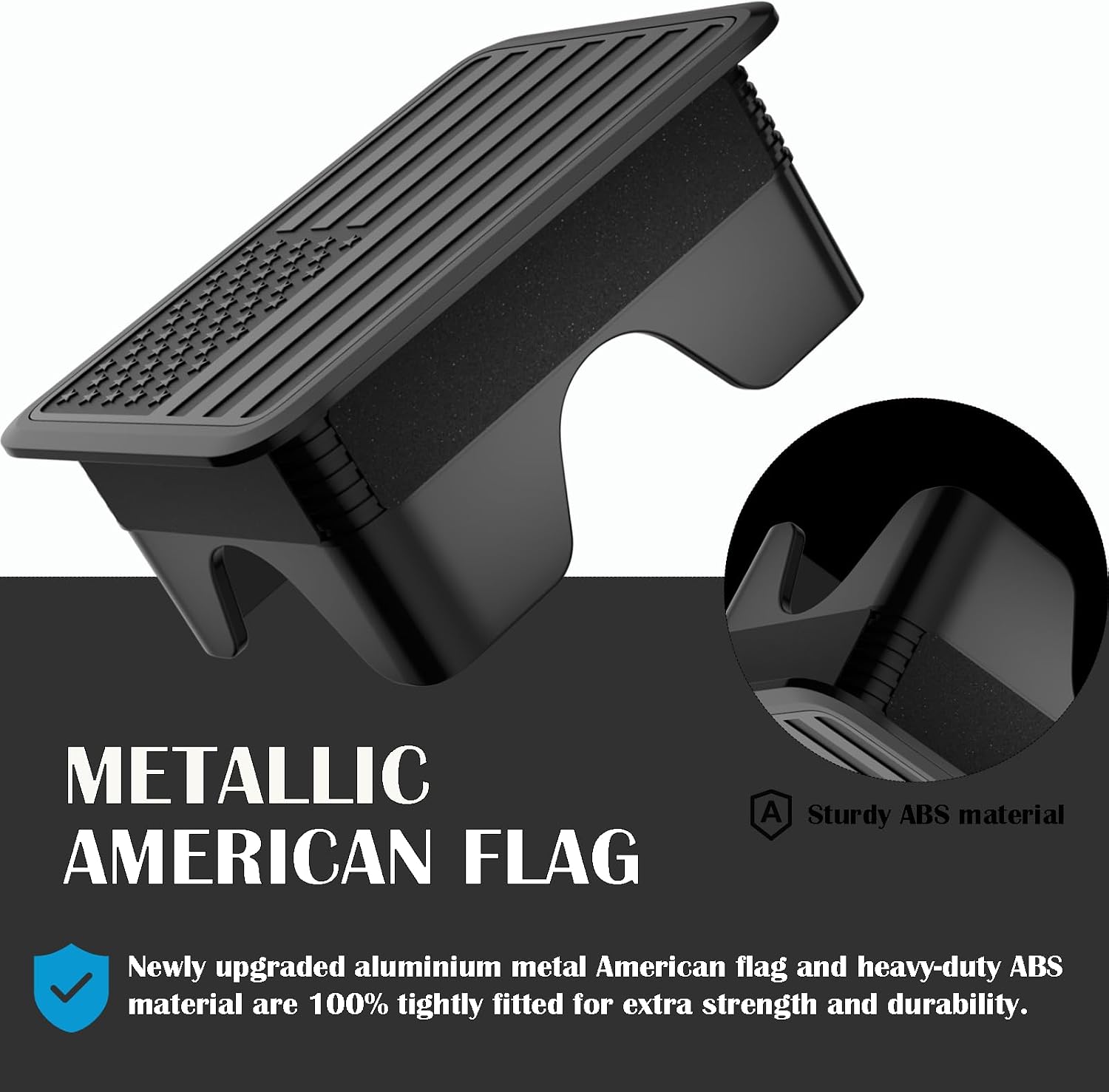 American Flag Ram Stake Pocket Covers, Rear Truck Bed Rail Stake Pocket Cover Compatible with 2009-2018 Dodge Ram 1500 2500 3500 Accessories(Set of 2,Black)
