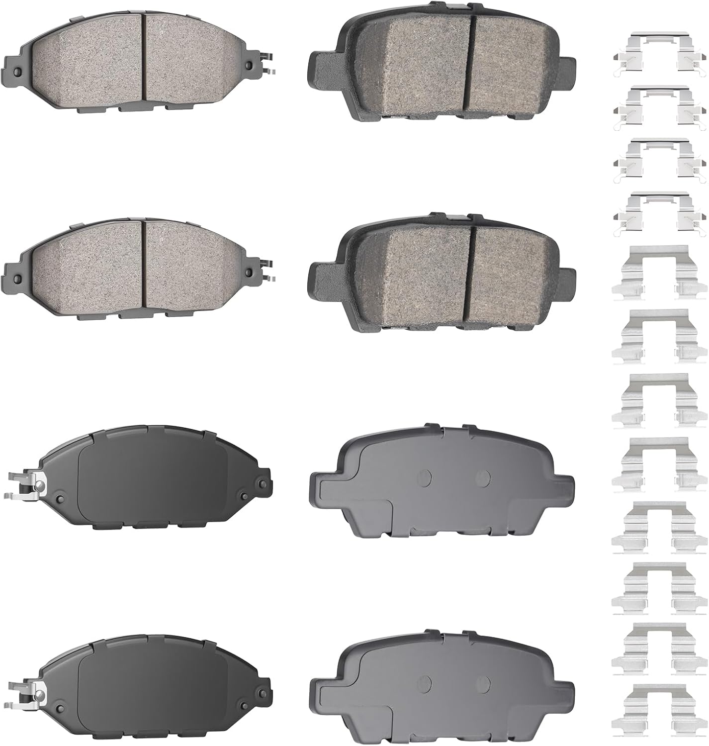 Front Rear Ceramic Disc Brake Pads Set for Nissan Murano 2015-2020, Pathfinder 2013-2019, for INFINITI JX35 2013, QX60 2014-2019 8PCS(With Hardware)