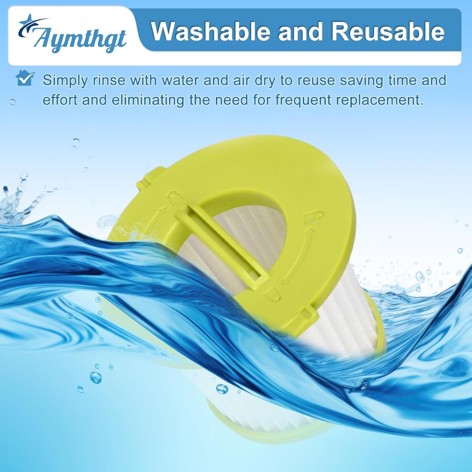 4 Pack Replacement Vacuum Filter Compatible with Ryobi ONE+ 18V Handheld Vacuum Models PCL700 PCL704 PCL705 Series, Compare to Part # A32F05N A32HF00 Reusable Filter Set