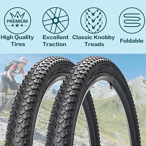 Miniatura 3 de SIMEIQI Neumáticos de bicicleta de 24 pulgadas26 pulgadas, 24 x 2.125, 26 x 2.125, neumáticos de repuesto o tubos interiores AV de 1.260 in válvula