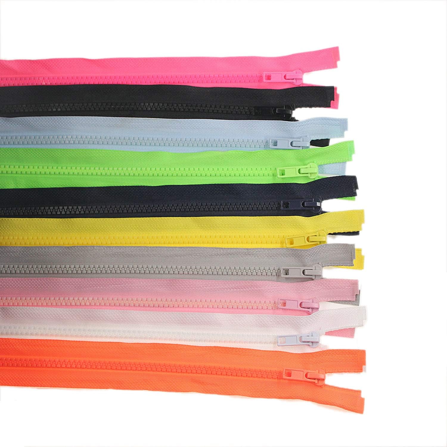 10PCS 30 Inch (76cm) Separating Jacket Zippers for Sewing Coat Jacket