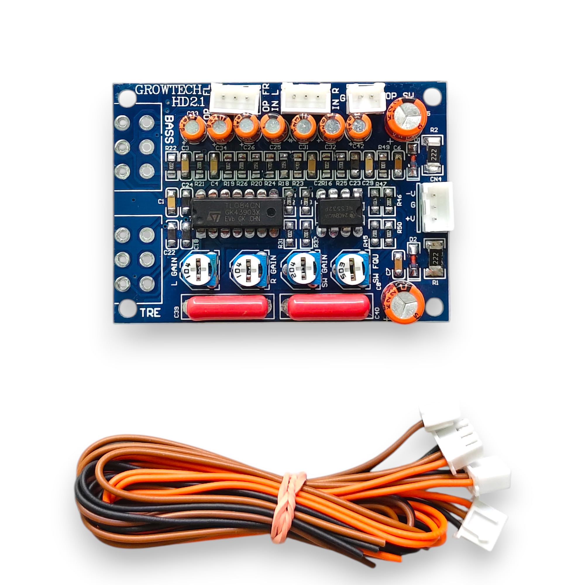 Grow TECH 2.1 SUB-PRE & Bass Treble Board,Ultra DEEP Punch BASS, 3 Channel Gain Control | 80Hz To120Hz SUBWOOFER Frequency Control,Dual Supply DC 20V-40V | Suitable for 1313 Cabinet | RMC Connector-image-34