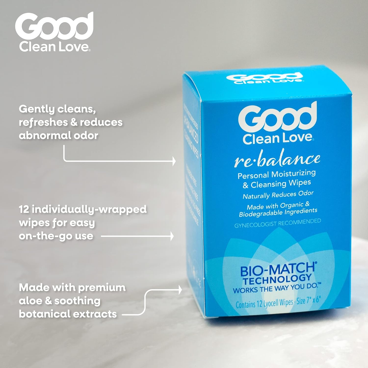 Good Clean Love Daily Care Kit, Includes 8 Oz Moisturizing Personal Wash & 24 Cleansing Wipes, Relieves Vaginal Dryness & Discomfort, Natural Feminine Hygiene Products for Women : Health & Household