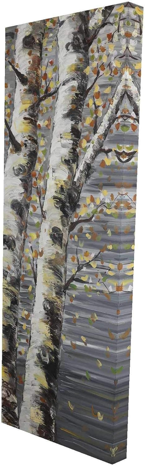 BEGIN DECO MAISON - HOME DECOR White Birch's on Grey Background Landscape Wrapped Canvas, 16x48, White & Grey