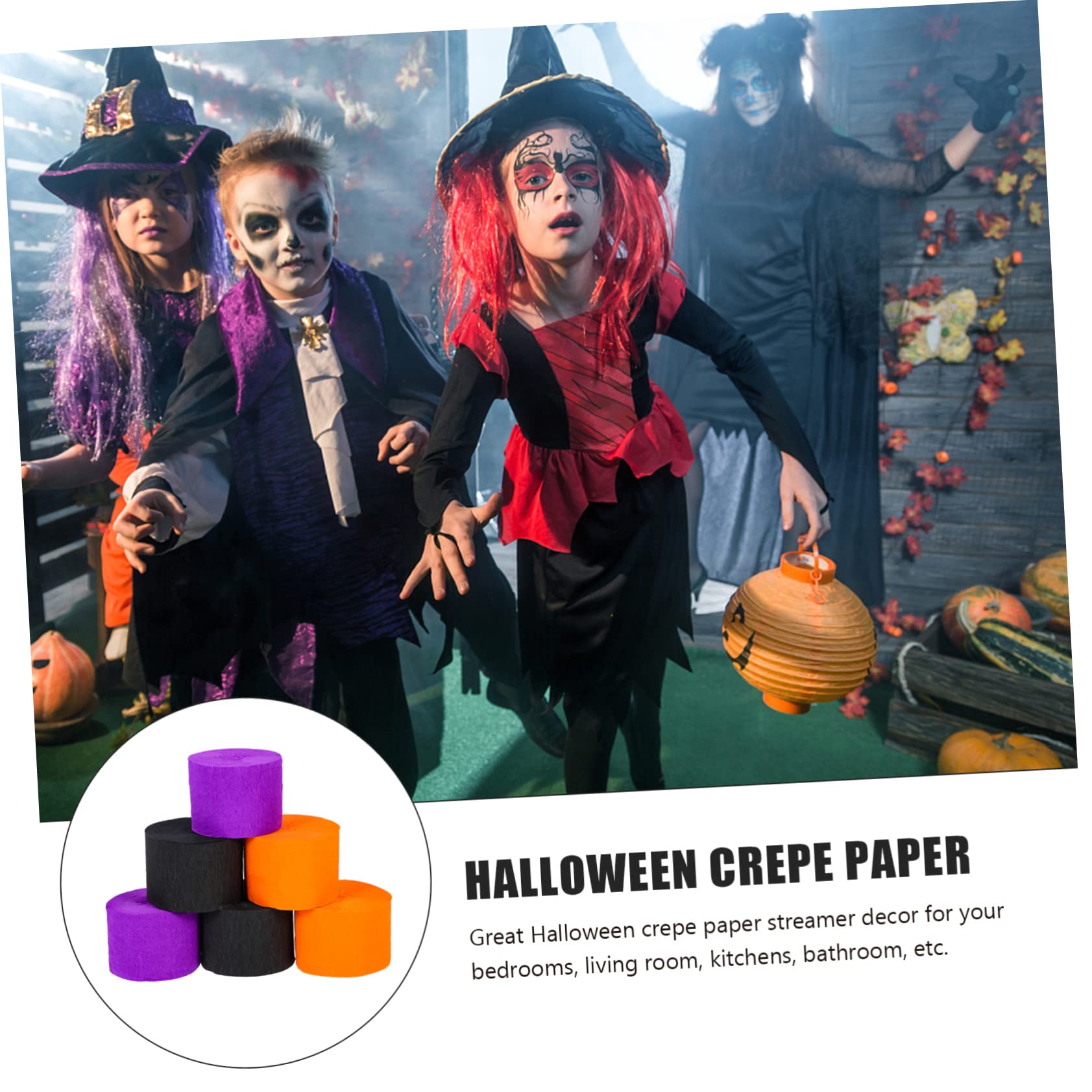 SEWACC 24rollos Serpentinas Crepé Para Decoración De Halloween De Oscuros Para y Fiestas Adornos Para Hogar y Proyectos Creativos