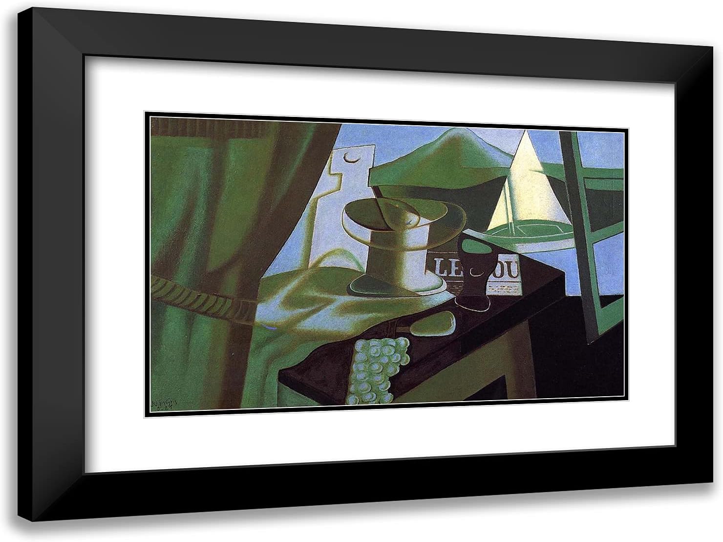 ArtDirect Gris, Juan 24x18 Gold Ornate Framed Art Print with Double Matting Titled: The Bay
