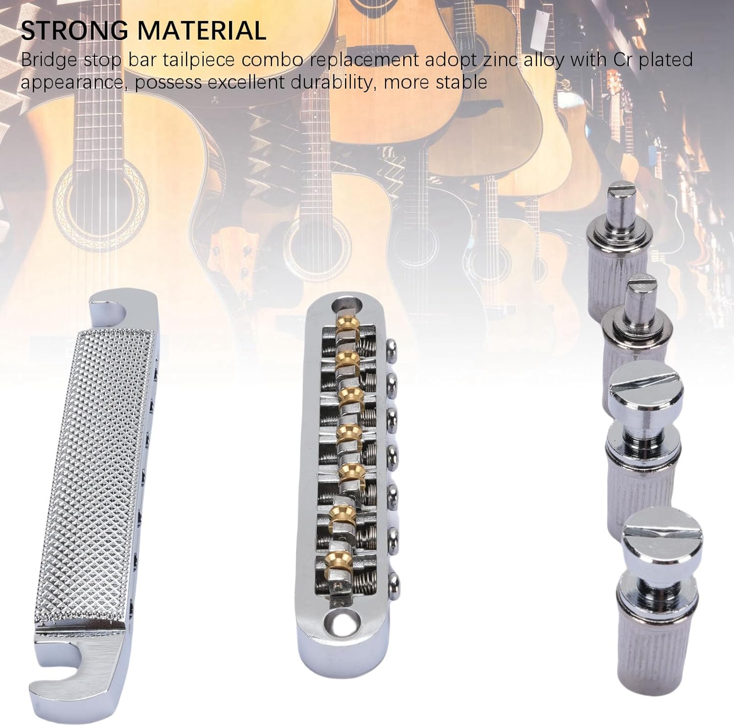 7 String Electric Guitar Bridge Stop Bar Tailpiece Combo Replacement for SG Tune O Matic Style