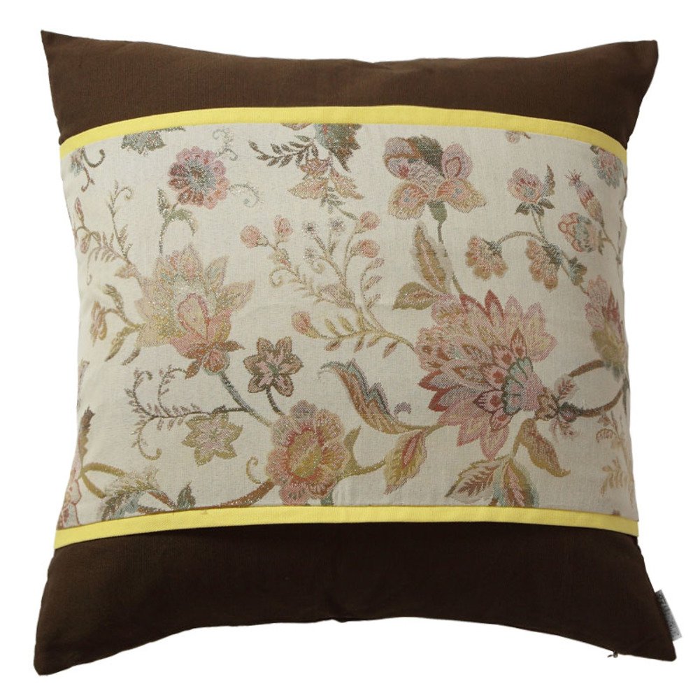 Oreiller de sofa style chinois brodé or coussin lombaire chic 45x45