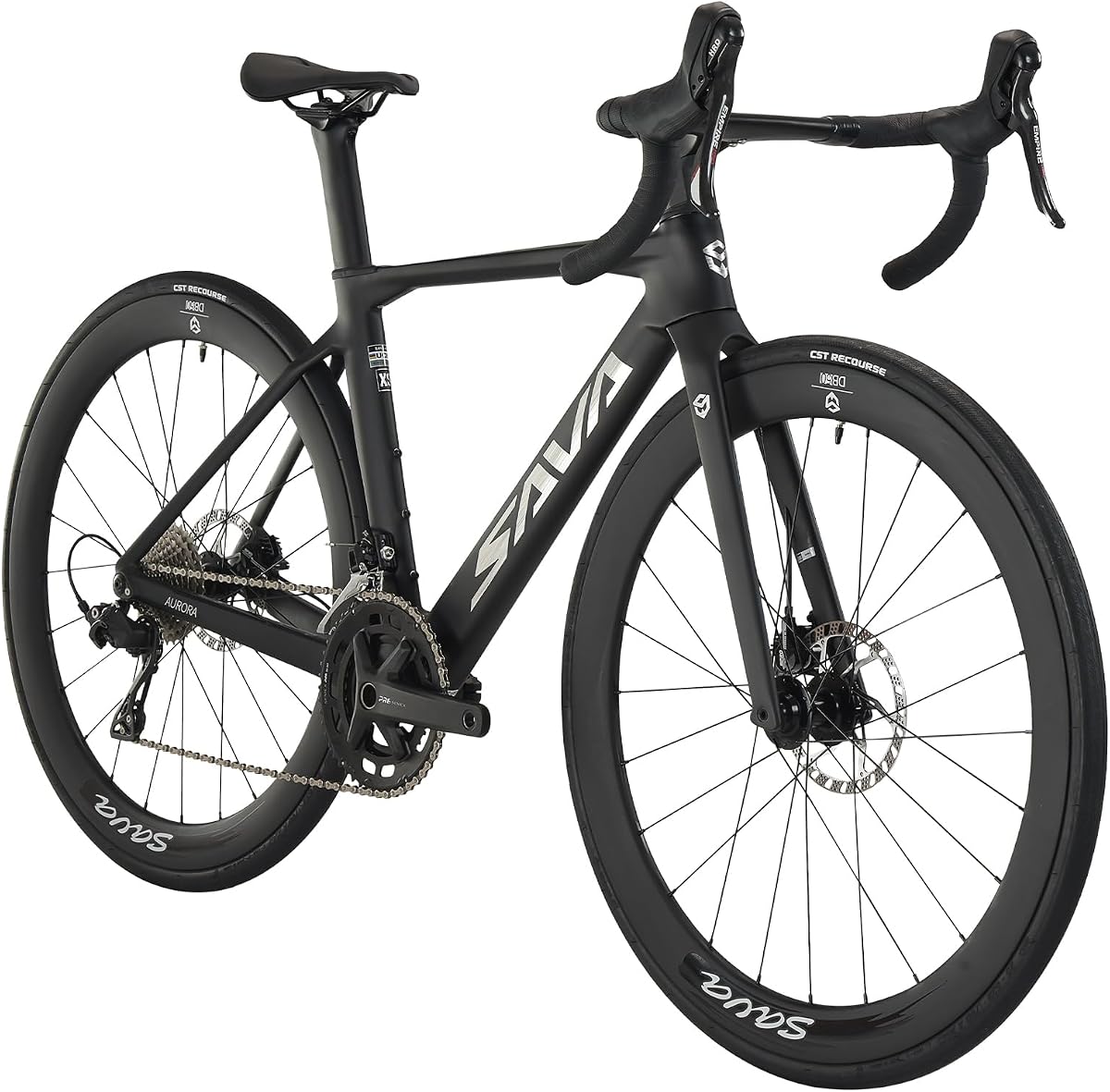 SAVADECK A7L Bicicleta de Carretera de Carbono, Cuadro de Fibra de Carbono T800 Bicicleta de Carreras 700C con Grupo Shimano 105 R7100 de 24 Velocidades y Freno de Disco Hidráulico, Bicicleta de Carbono Ultraligera para Hombre y Mujer