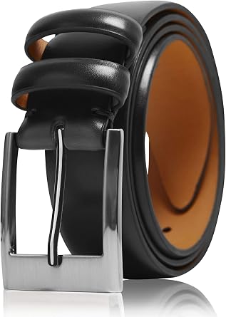 Genuine Leather Dress Belts For Men - Mens Belt For Suits With Single Prong Buckle - Designed in the USA