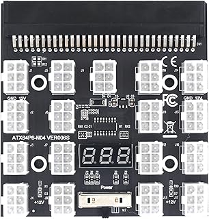 Scheda di Sblocco 17 Porte 6 Pin LED Display Modulo di Alimentazione Adattatore per Scheda Server per 1200W 750W PSU GPU Miner Mining BTC ETH