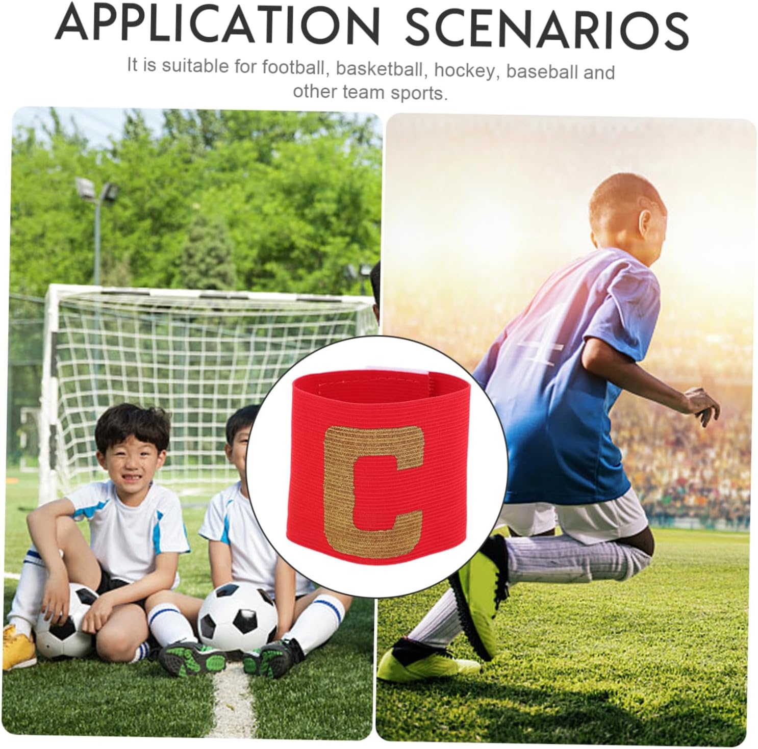 4pcs Boys and Girls Football Team Leader Armlets Captain Armbands Soccer Sports Match Supplies Elastic Wristband Sturdy Nylon Armband