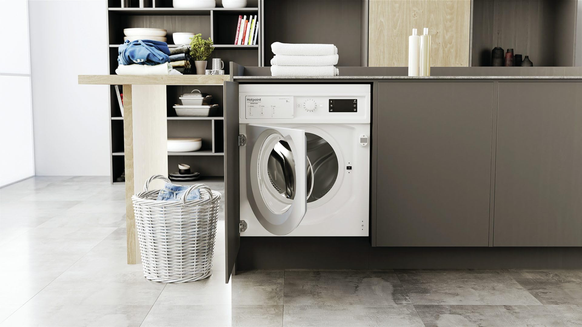 BIWMHG91485EU - Lavatrice da 9 kg, 1400 giri, Installazione Incasso, Inverter, Classe energetica B