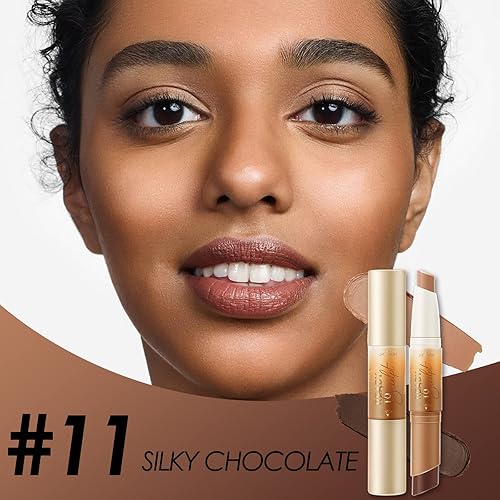 Miniatura 2 de FOCALLURE Lápiz bronceador e iluminador crema 2 en 1, lápiz de contorno no graso y que no se seca, fácil de crear un acabado mate natural, larga