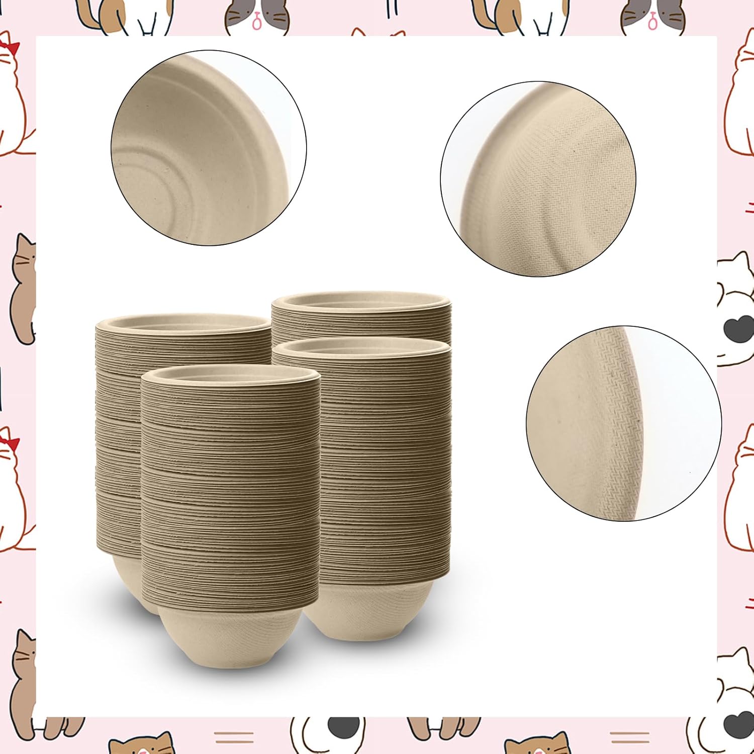Disposable Pet Food Bowls, Thickened Disposable Pet Bowls, 200pcs Pet Disposable Feeding Bowls for Kittens, Puppies, Wet and Dry Food (220ml/8oZ)