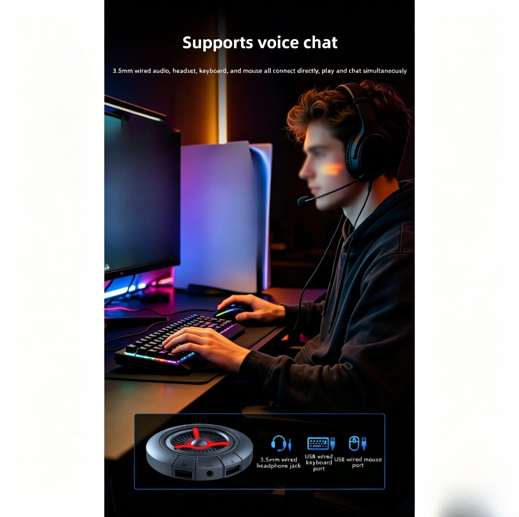 Adaptateur clavier souris portable pour PS5 Xbox Switch 2 Voyage